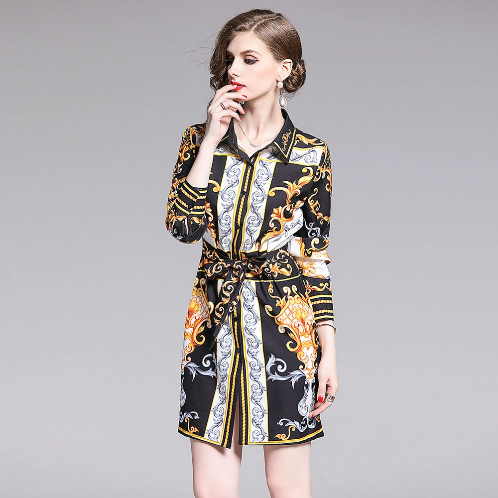 Temperament shirt female 2019 autumn fashion wild lapel single-breasted waist slim Slim positioning print dress shirt women
Temperament shirt female 2019 autumn fashion wild lapel single-breasted waist slim Slim positioning print dress shirt women