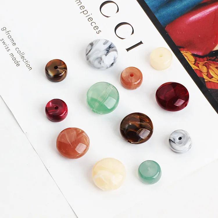 

DIY imitation Turquoise jade jewelry accessories resin circle shaped flat bead pendant pendant earrings earrings materials