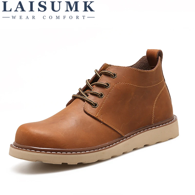 LAISUMK Leather Men Boots Autumn Winter Ankle Boots Fashion Casual Footwear Lace Up Shoes Men High Quality Vintage Men Shoes
LAISUMK Leather Men Boots Autumn Winter Ankle Boots Fashion Casual Footwear Lace Up Shoes Men High Quality Vintage Men Shoes