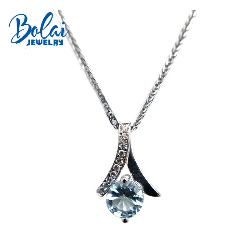 Bolaijewelry,100% natural aquamarine gemstone round6.0mm pendant and necklace 925 sterling silver fine jewelry for women gift
Bolaijewelry,100% natural aquamarine gemstone round6.0mm pendant and necklace 925 sterling silver fine jewelry for women gift