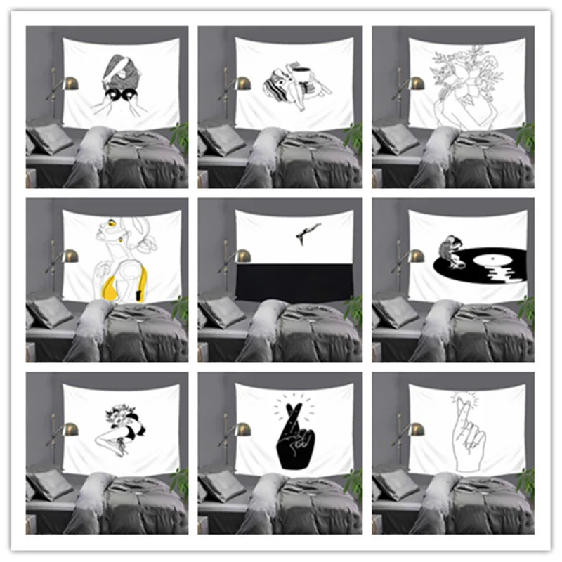 3D digital printed wall hanging black and white cartoon sketch 100% Polyester tapestry Beach Throw Rug Blanket Travel Mattress
3D digital printed wall hanging black and white cartoon sketch 100% Polyester tapestry Beach Throw Rug Blanket Travel Mattress