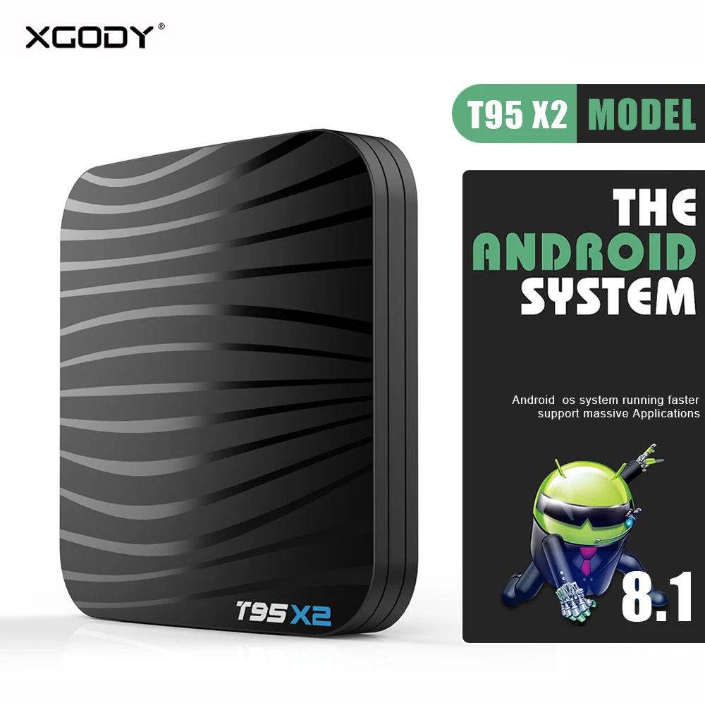 XGODY T95X2 4K Smart Android tv Box медиаплеер Amlogic S905X2 цифровой ТВ-приставка высокая скорость USB