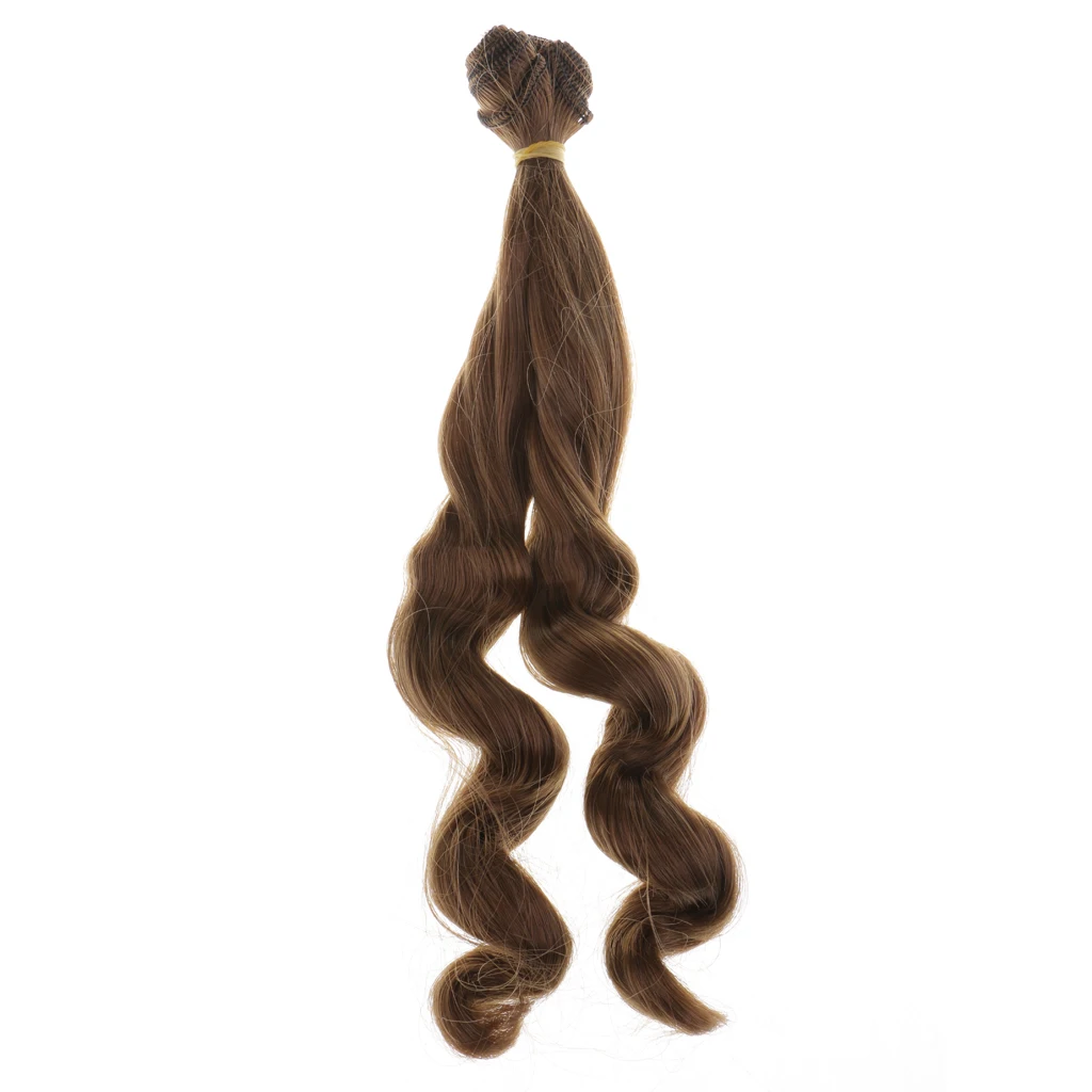 MagiDeal Lovely Handmade Heat Resistant Doll Curly Wig for 1/3 1/4 1/6 BJD Doll Making and Repair Supplies
