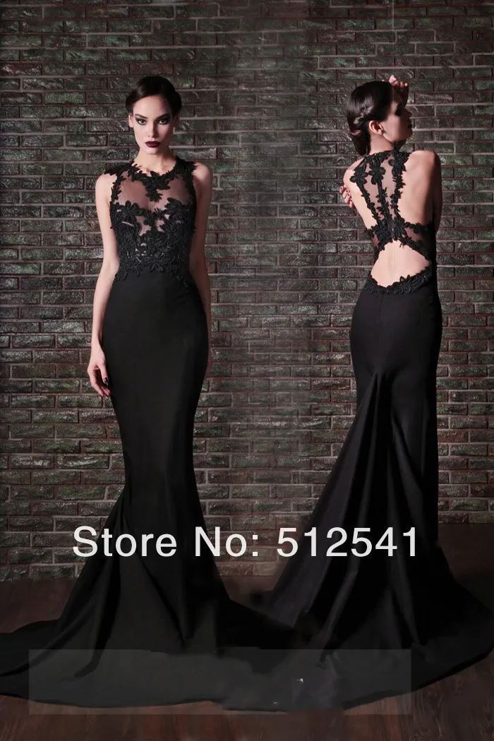 2014 Gorgeous BlacK Sheer Evening Dresses Formal Mermaid Trumpet Scoop Neck Applique Satin open back dress yk8R142
2014 Gorgeous BlacK Sheer Evening Dresses Formal Mermaid Trumpet Scoop Neck Applique Satin open back dress yk8R142