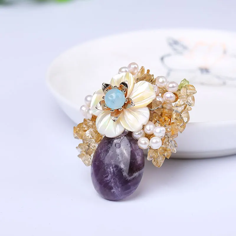 JIUDUO Yellow Crystal Brooch Retro Flower Pendant Violet Scarf Buckle Jewelry For Women
JIUDUO Yellow Crystal Brooch Retro Flower Pendant Violet Scarf Buckle Jewelry For Women