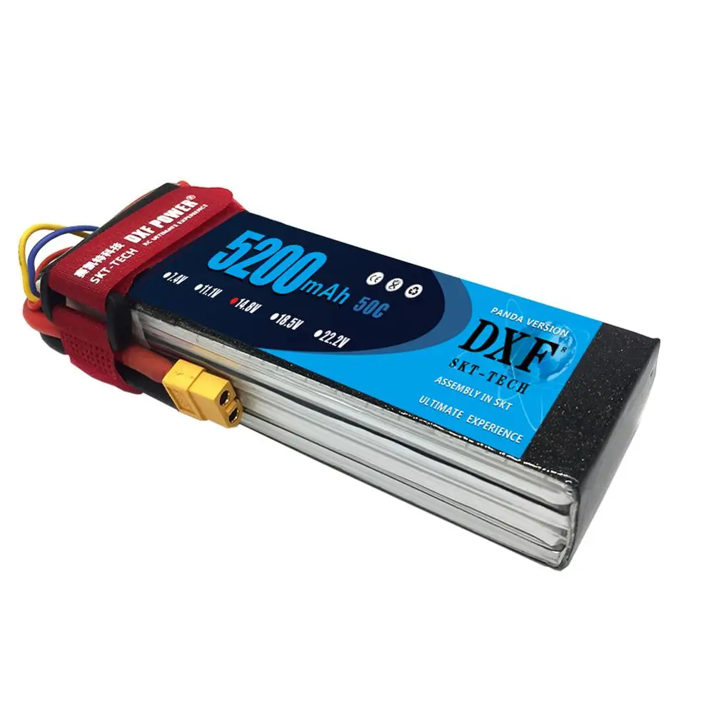 DXF Lipo Battery 14.8V 5200MAH 50C 4S MAX100C T/XT60 LiPo RC Battery For Rc Helicopter Car Boat drone truck quadcopter Traxx
DXF Lipo Battery 14.8V 5200MAH 50C 4S MAX100C T/XT60 LiPo RC Battery For Rc Helicopter Car Boat drone truck quadcopter Traxx