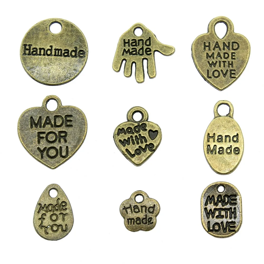 40pcs/lot Charms Hand Made With Love Antique Bronze Color Made With Love Charms Pendants For Bracelets Hand Made Charms
40pcs/lot Charms Hand Made With Love Antique Bronze Color Made With Love Charms Pendants For Bracelets Hand Made Charms