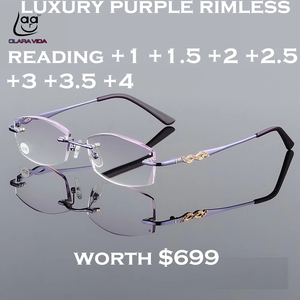 Очки для чтения без оправы с бриллиантами + 1 2018 2 5 3 4|rimless reading glasses|designer glassesreading glasses