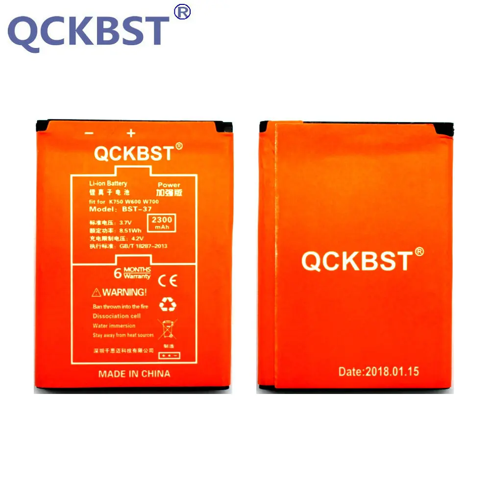 QCKBST BST-37 Battery For Sony W350 W710 W810 W800 K750 W550C W810C W700C W710C K750C D750i K610 Phone 2300mAh Li-ion Batteries
QCKBST BST-37 Battery For Sony W350 W710 W810 W800 K750 W550C W810C W700C W710C K750C D750i K610 Phone 2300mAh Li-ion Batteries
