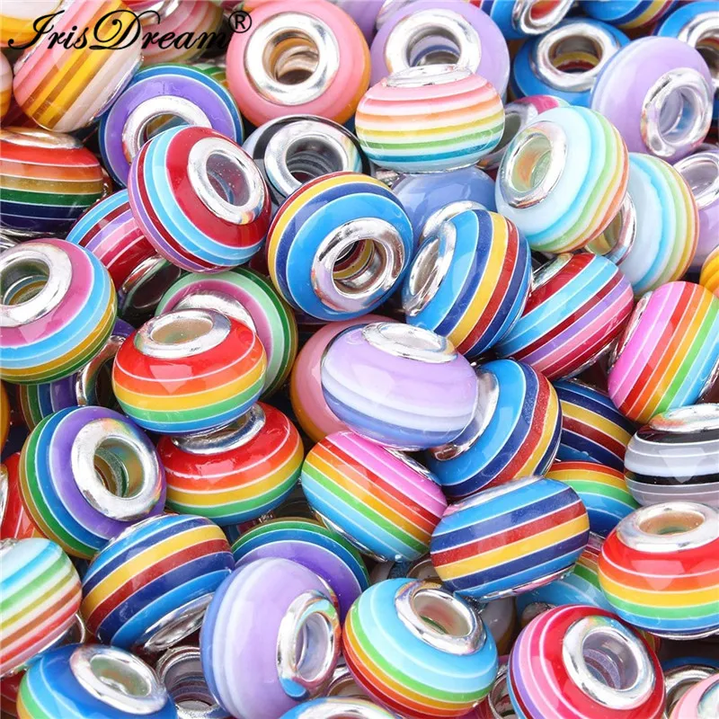 20PCS Round Striped Rainbow Colorful Plastic Resin Murano Spacer Beads Charms Fit For Pandora Bracelets For DIY Jewelry Making
20PCS Round Striped Rainbow Colorful Plastic Resin Murano Spacer Beads Charms Fit For Pandora Bracelets For DIY Jewelry Making