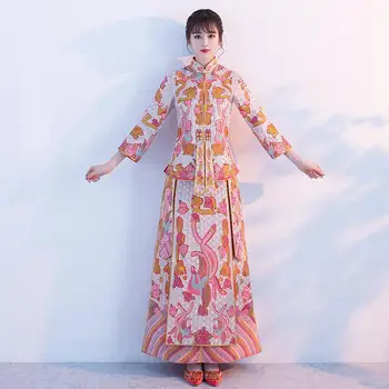 Chinese Style Wedding Clothes High Quality Embroidery Women Marriage Cheongsam Suit Vintage Royal Bride Dress Oriental Qipao
Chinese Style Wedding Clothes High Quality Embroidery Women Marriage Cheongsam Suit Vintage Royal Bride Dress Oriental Qipao