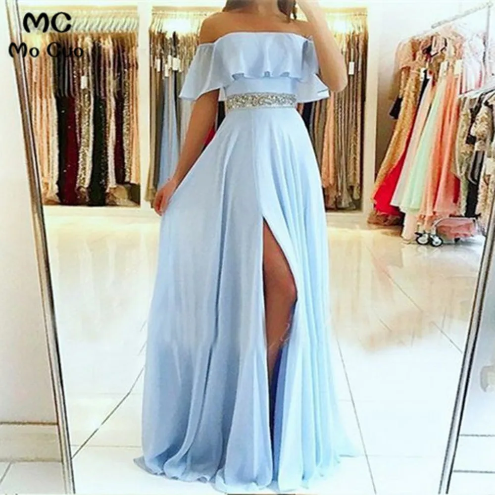Off Shoulder A-Line Evening Dresses prom dresses Long Short Sleeve Front Slit vestidos de fiesta Chiffon Women Evening Dress
Off Shoulder A-Line Evening Dresses prom dresses Long Short Sleeve Front Slit vestidos de fiesta Chiffon Women Evening Dress