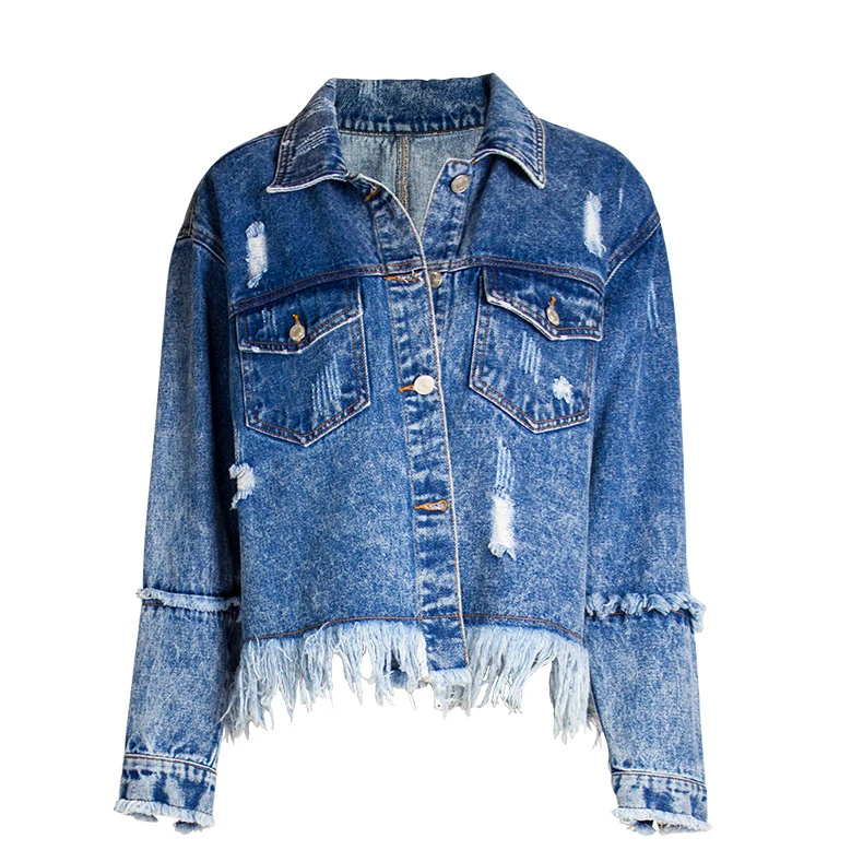 CBUCYI Denim women 2018 new European and American women's loose BF romantic su jacket jacket thin denim jacket (14)