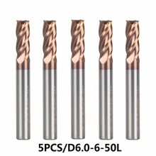 HRC55 5pcs/lot D6-6-50 Coated TiAIN ToolsTungsten Steel End Mills 4 Flute Flattened Head Milling Cutters Carbide End mills
HRC55 5pcs/lot D6-6-50 Coated TiAIN ToolsTungsten Steel End Mills 4 Flute Flattened Head Milling Cutters Carbide End mills