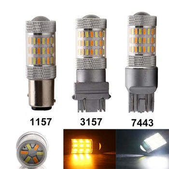 10pcs HOT SALE 1157 3157 7443 Dual Color White Amber 60 SMD 4014 LED Auto DRL light Car LED Turn Signal Light switchback DC12V
10pcs HOT SALE 1157 3157 7443 Dual Color White Amber 60 SMD 4014 LED Auto DRL light Car LED Turn Signal Light switchback DC12V