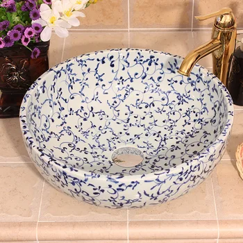 Blue And White Europe Vintage Style Ceramic Art Basin Sinks Counter Top Wash Basin Bathroom Sinks vanities mini vessel sinks
Blue And White Europe Vintage Style Ceramic Art Basin Sinks Counter Top Wash Basin Bathroom Sinks vanities mini vessel sinks
