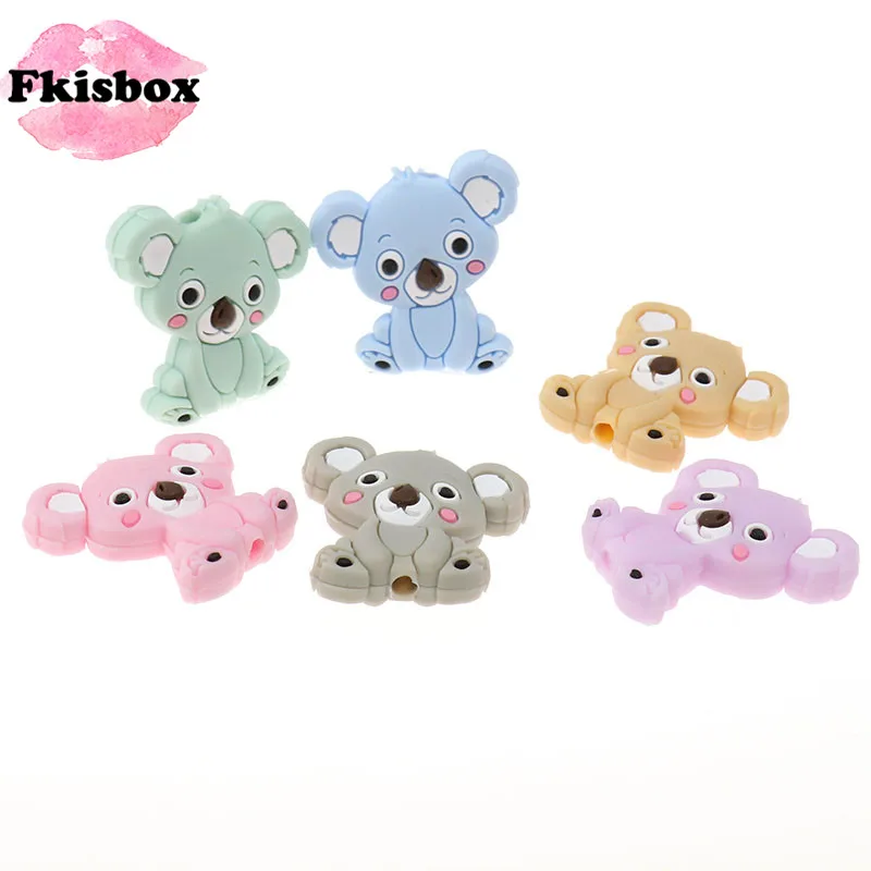 Fkisbox5 шт., Koala, детские игрушки, детские бусины, Детские Прорезыватели для зубов, силиконовые бусины без БФА для ожерелья
Fkisbox5 шт., Koala, детские игрушки, детские бусины, Детские Прорезыватели для зубов, силиконовые бусины без БФА для ожерелья
