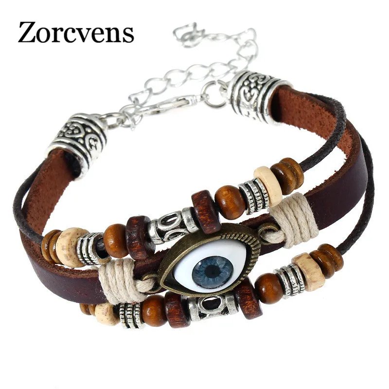 ZORCVENS leather bracelet Turkish Evil Eye Bracelets Wristband mannen high quality Ethnic Vintage handmade charm bead bracelet
ZORCVENS leather bracelet Turkish Evil Eye Bracelets Wristband mannen high quality Ethnic Vintage handmade charm bead bracelet