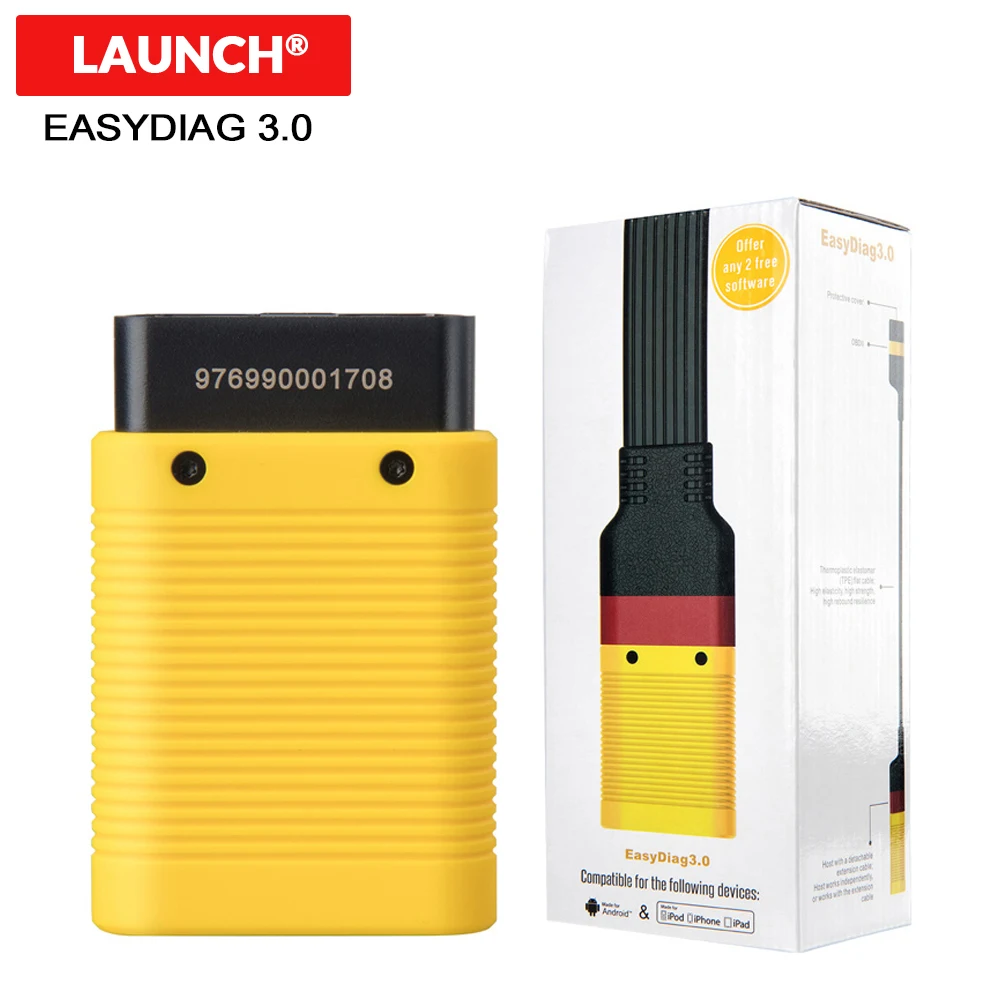 LAUNCH EasyDiag 3.0 OBD II Code Reader Diagnostic scanner for Android/IOS X431 Bluetooth better than easydiag 2.0 idiag vpecker
LAUNCH EasyDiag 3.0 OBD II Code Reader Diagnostic scanner for Android/IOS X431 Bluetooth better than easydiag 2.0 idiag vpecker