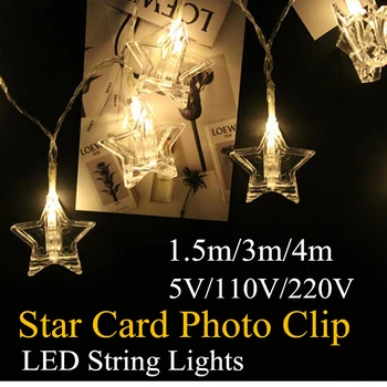 3xAA Star Card Photo Clip LED String Lights Novelty Fairy Lamp 1.5M 3M 5M Luminaria Festival Christmas Wedding Decoration
3xAA Star Card Photo Clip LED String Lights Novelty Fairy Lamp 1.5M 3M 5M Luminaria Festival Christmas Wedding Decoration