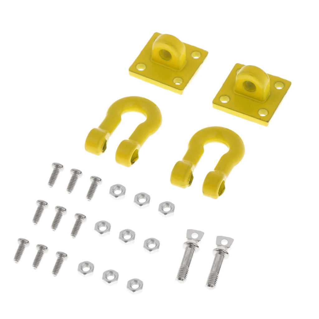 2Pcs Metal RC Car Winch Shackles D-Rings Towing Bolts for 1/10 Traxxas TRX4, Axial SCX10 D90 Rock Crawler Parts