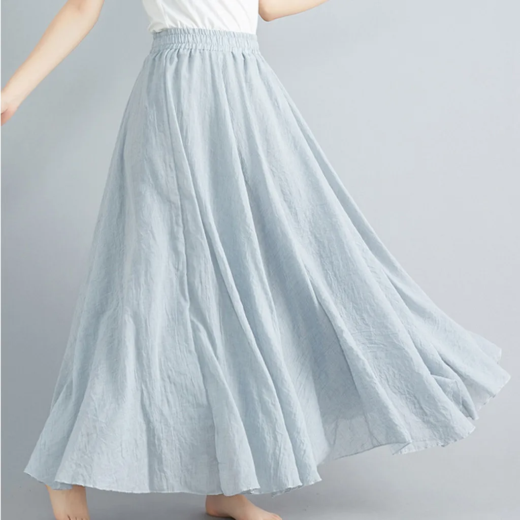 SAGACE Skirts Women Elastic Waist Light Soft Solid Cotton Linen Loose Long Styled A-Line Skirt Ladies Casual vadim Skirts 603
SAGACE Skirts Women Elastic Waist Light Soft Solid Cotton Linen Loose Long Styled A-Line Skirt Ladies Casual vadim Skirts 603
