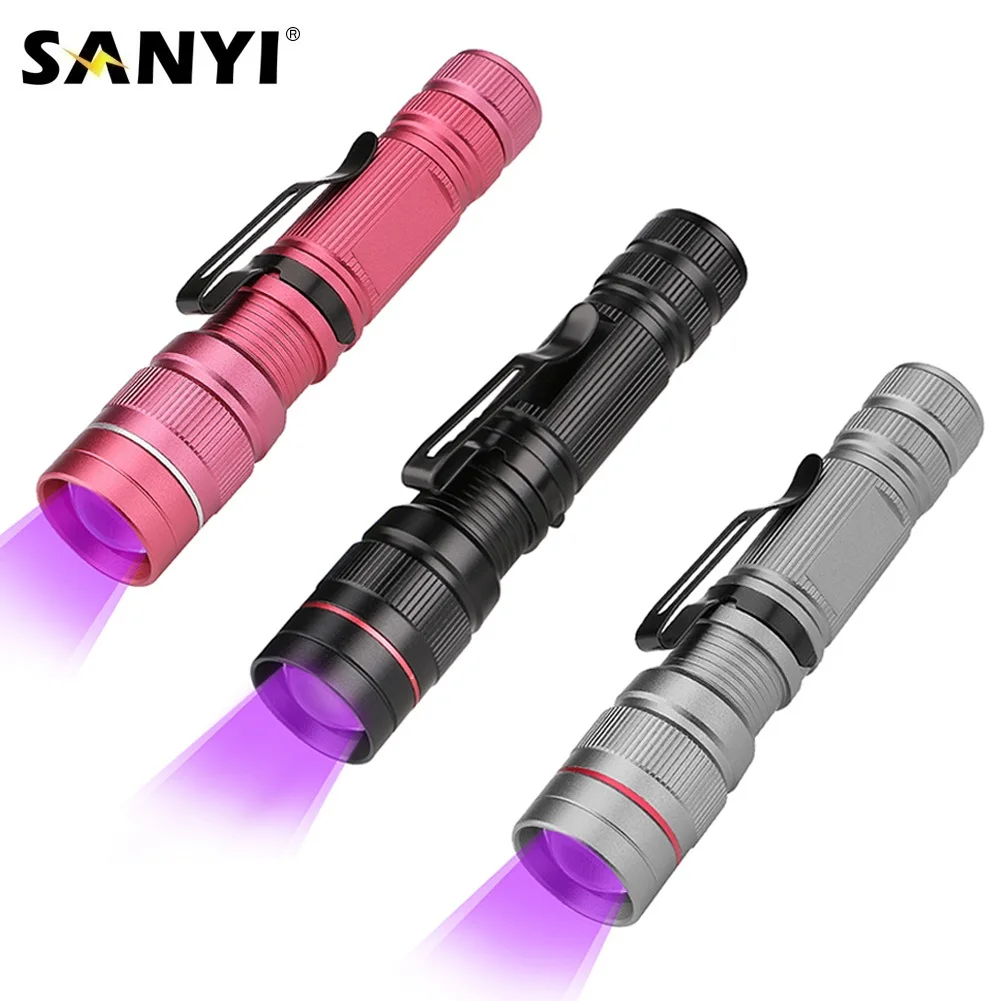 Sanyi Mini UV Flashlight 3-Mode LED Ultraviolet Flashlights Ultra Violet Invisible Ink Marker Detection Torch Light AA UV Lamp
Sanyi Mini UV Flashlight 3-Mode LED Ultraviolet Flashlights Ultra Violet Invisible Ink Marker Detection Torch Light AA UV Lamp
