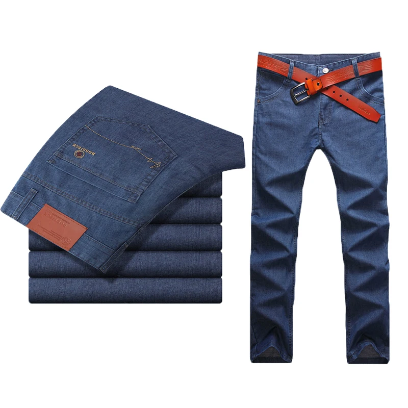 New Fashion Men's famous casual thin jean men Spring Summer long trousers straight cotton men's denim jeans for man Size 29-38 |