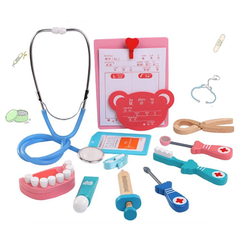 Cosplay Doctor Game Toy Dentist Medicine Pretend Pay Children Wooden Toys Funny Imagination Life Play | Игрушки и хобби
