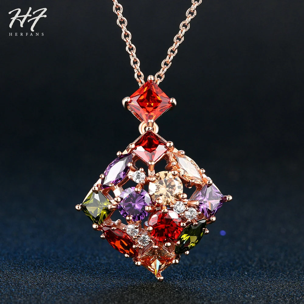 HF New Classic Rose Gold Color Multicolor CZ Crystal Chain Pendant Necklace Fashion Cocktail Jewelry for Women HotSale N467
HF New Classic Rose Gold Color Multicolor CZ Crystal Chain Pendant Necklace Fashion Cocktail Jewelry for Women HotSale N467