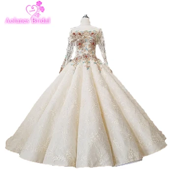 Luxury Lace Ball Gown Wedding Dresses 2018 Princess Arabic 3d Flowers Bridal Dress Colors Beads Crytals Wedding Dress Plus Size
Luxury Lace Ball Gown Wedding Dresses 2018 Princess Arabic 3d Flowers Bridal Dress Colors Beads Crytals Wedding Dress Plus Size