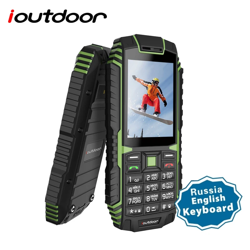 

ioutdoor T1 Rugged Mobile Phone Waterproof IP68 Shockproof FM Radio 2G SIM Card Led Flashlight GSM Russian Keyboard Cellphone