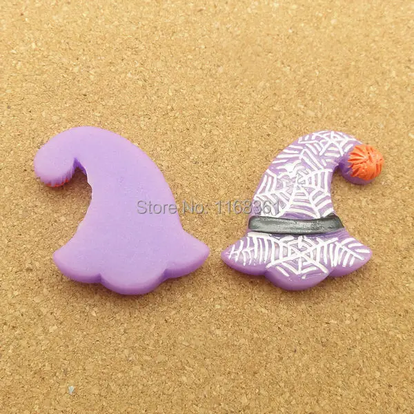 1pcs/lot resin flat back Halloween purple spider hat 27mm Cabochons Hair Bow Center DIY Christmas decration C118-8