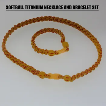 2017 softball titanium sports necklace bracelet set 
2017 softball titanium sports necklace bracelet set