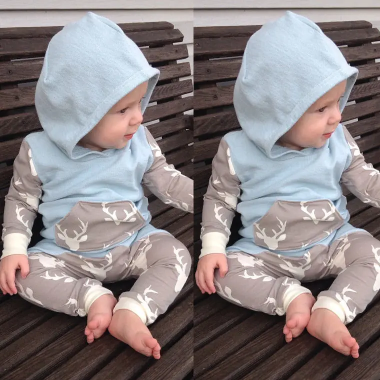 0-24M Newborn Baby Boys Girls Clothes Long Sleeve Hooded Top Shirt Deer Pant 2pcs Outfit Bebek Clothing Set
0-24M Newborn Baby Boys Girls Clothes Long Sleeve Hooded Top Shirt Deer Pant 2pcs Outfit Bebek Clothing Set