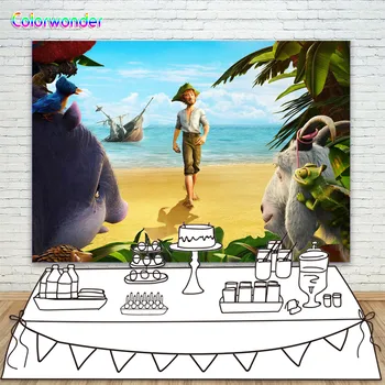 Robinson with Shabby Clothes Background Photography Beach Scenery Animals with Green Tropical Leaves Backdrops for Kids Birthday
Robinson with Shabby Clothes Background Photography Beach Scenery Animals with Green Tropical Leaves Backdrops for Kids Birthday