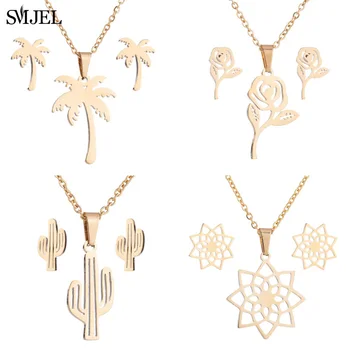 Smjel Gold Color Palm Tree Necklace Women Boho Jewelry Stainless Steel Chain Coconut Cactus Flower Beauty Gift Collier Femme
Smjel Gold Color Palm Tree Necklace Women Boho Jewelry Stainless Steel Chain Coconut Cactus Flower Beauty Gift Collier Femme