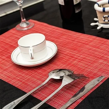 Hotel Restaurant Woven Placemats PVC Table Mats Bowl Pad Heat Insulation Slip Resistant Dining Mat W8363
Hotel Restaurant Woven Placemats PVC Table Mats Bowl Pad Heat Insulation Slip Resistant Dining Mat W8363