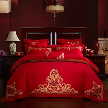 Luxury 100% Cotton Red Classic Wedding Bedding Set Embroidery Duvet Cover Bed Sheet Pillowcases Queen King Size 4/6/7pcs
Luxury 100% Cotton Red Classic Wedding Bedding Set Embroidery Duvet Cover Bed Sheet Pillowcases Queen King Size 4/6/7pcs