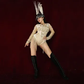 X83 Singer performance stage dress women wears dj gold bodysuit Rhinestone pearl jumpsuit pole dance dress clothes disco party
X83 Singer performance stage dress women wears dj gold bodysuit Rhinestone pearl jumpsuit pole dance dress clothes disco party
