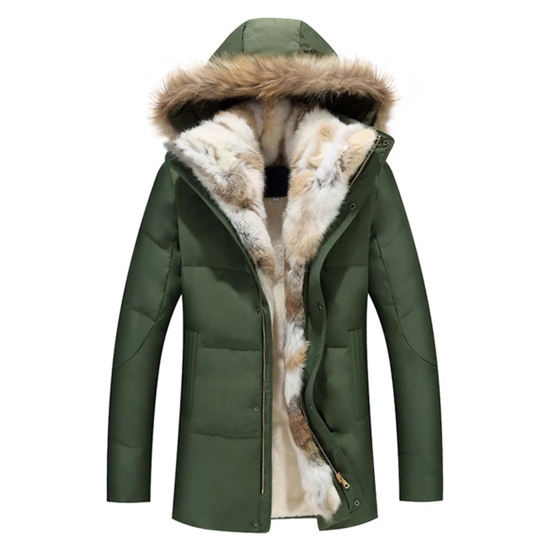 2017 Thick Down Men Winter Jackets Mens Duck Down Coat Cashmere Wool Parka Mans Jacket Coats Fur Collar Hooded Parkas Overcoats