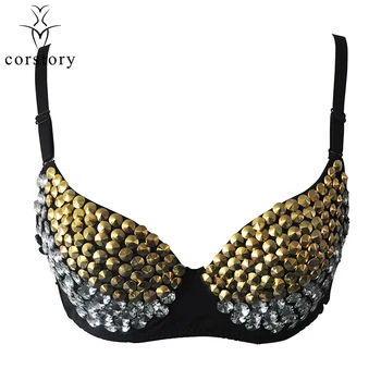 Corstory Gold Rivet&White Bead Rhinestone Spike Stud Rivet Bra Honeymoon Sexy Lingerie Party Wear Clubwear Push Up Steampunk Bra
Corstory Gold Rivet&White Bead Rhinestone Spike Stud Rivet Bra Honeymoon Sexy Lingerie Party Wear Clubwear Push Up Steampunk Bra