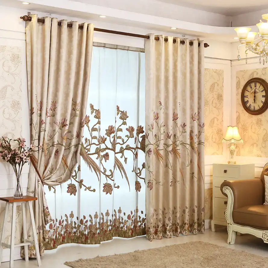Jacquard Luxury Curtains For Bedroom Blackout Blinds Drapes For