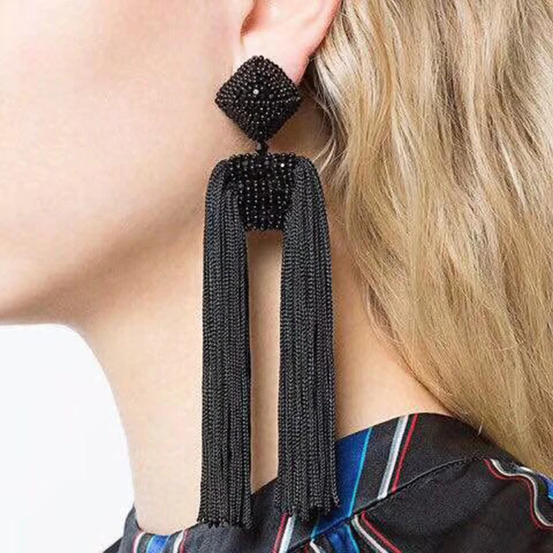 OUMEILY Earrings Ethnic Wedding Statement Drop Dangling Earrings For Women Fashion Jewelry 2018 Black Long Fringe Earrings Color
OUMEILY Earrings Ethnic Wedding Statement Drop Dangling Earrings For Women Fashion Jewelry 2018 Black Long Fringe Earrings Color