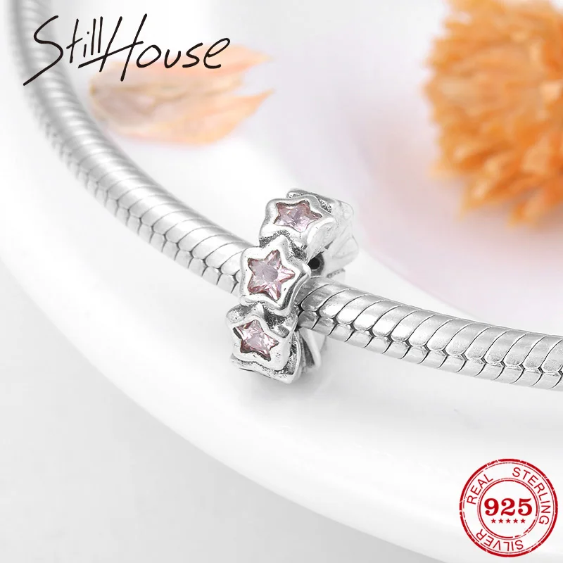 New 100% 925 Sterling Silver Fashion Stackable Star Spacer ligh pink CZ Beads fit Original Pandora Charms Bracelets Jewelry
New 100% 925 Sterling Silver Fashion Stackable Star Spacer ligh pink CZ Beads fit Original Pandora Charms Bracelets Jewelry