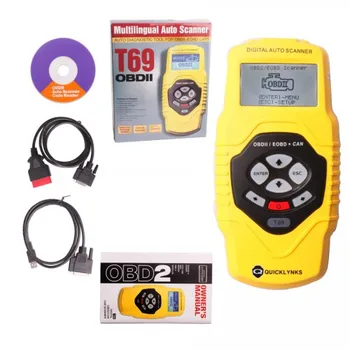QUICKLYNKS T69 OBD Scanner OBDII Auto Vehicle Scanner Diagnostic Tool T69 (Multilingual Updatable) 
QUICKLYNKS T69 OBD Scanner OBDII Auto Vehicle Scanner Diagnostic Tool T69 (Multilingual Updatable)