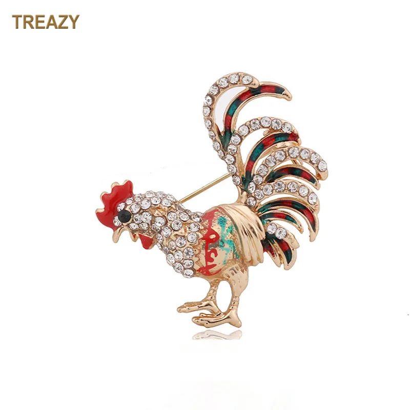 TREAZY Fashion Gold Color Cock Brooches Enamel Crystal Rooster Animal Brooch Pin Christmas Birthday Party Accessories
TREAZY Fashion Gold Color Cock Brooches Enamel Crystal Rooster Animal Brooch Pin Christmas Birthday Party Accessories
