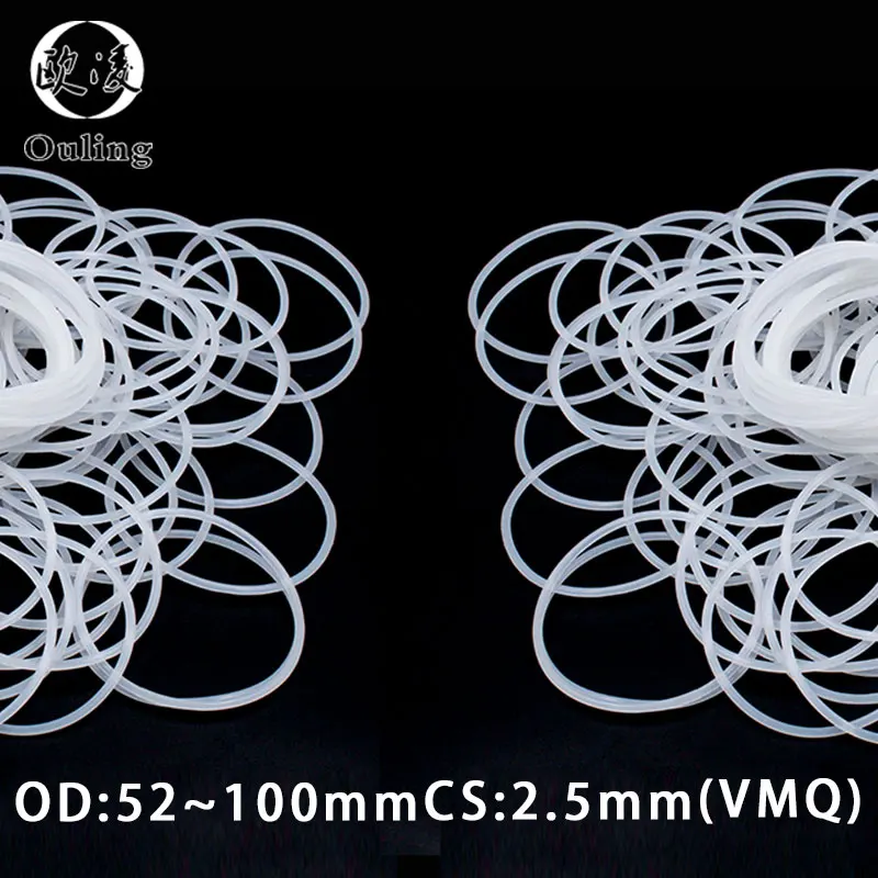 1PC White Silicone Ring Silicon/VMQ O ring OD52/55/56/58/60/65/70/75/80/90/100*2.5mm Thickness Rubber O-Ring Seal Gaskets Washer
1PC White Silicone Ring Silicon/VMQ O ring OD52/55/56/58/60/65/70/75/80/90/100*2.5mm Thickness Rubber O-Ring Seal Gaskets Washer