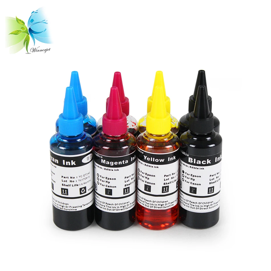 Winnerjet 100ml x 8 bottles compatible edible ink for HP printer food grade coloring printing ink
Winnerjet 100ml x 8 bottles compatible edible ink for HP printer food grade coloring printing ink