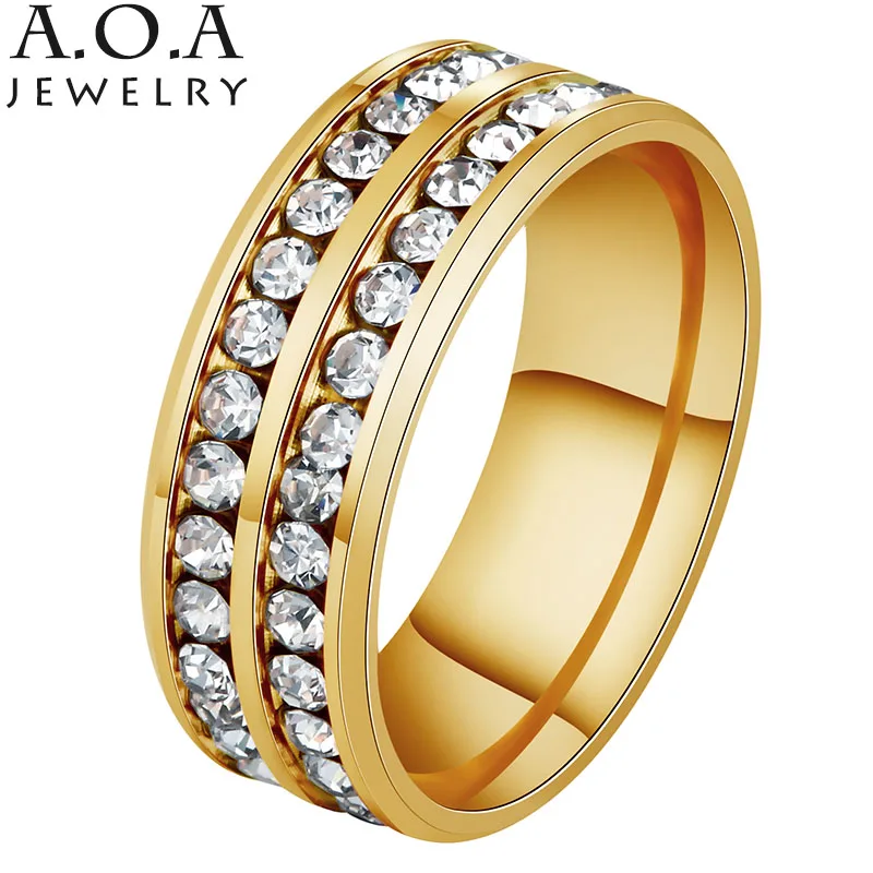 Trendy Brand Double Row CZ Rings for Women Stainless Steel Crystal Zircon Ring Wedding Jewelry Femme Anneau
Trendy Brand Double Row CZ Rings for Women Stainless Steel Crystal Zircon Ring Wedding Jewelry Femme Anneau